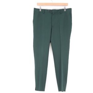 SuitShop Mens Hunter Green Flat Front Suit Pants Trousers 34x27 Wedding Formal